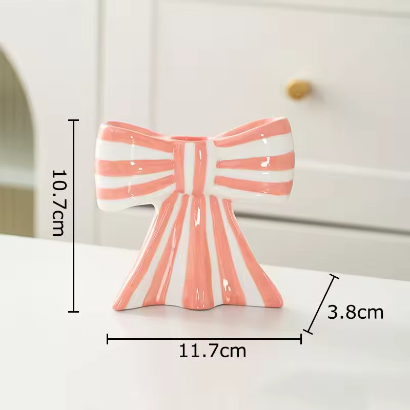French Bow Candle Holder Pink