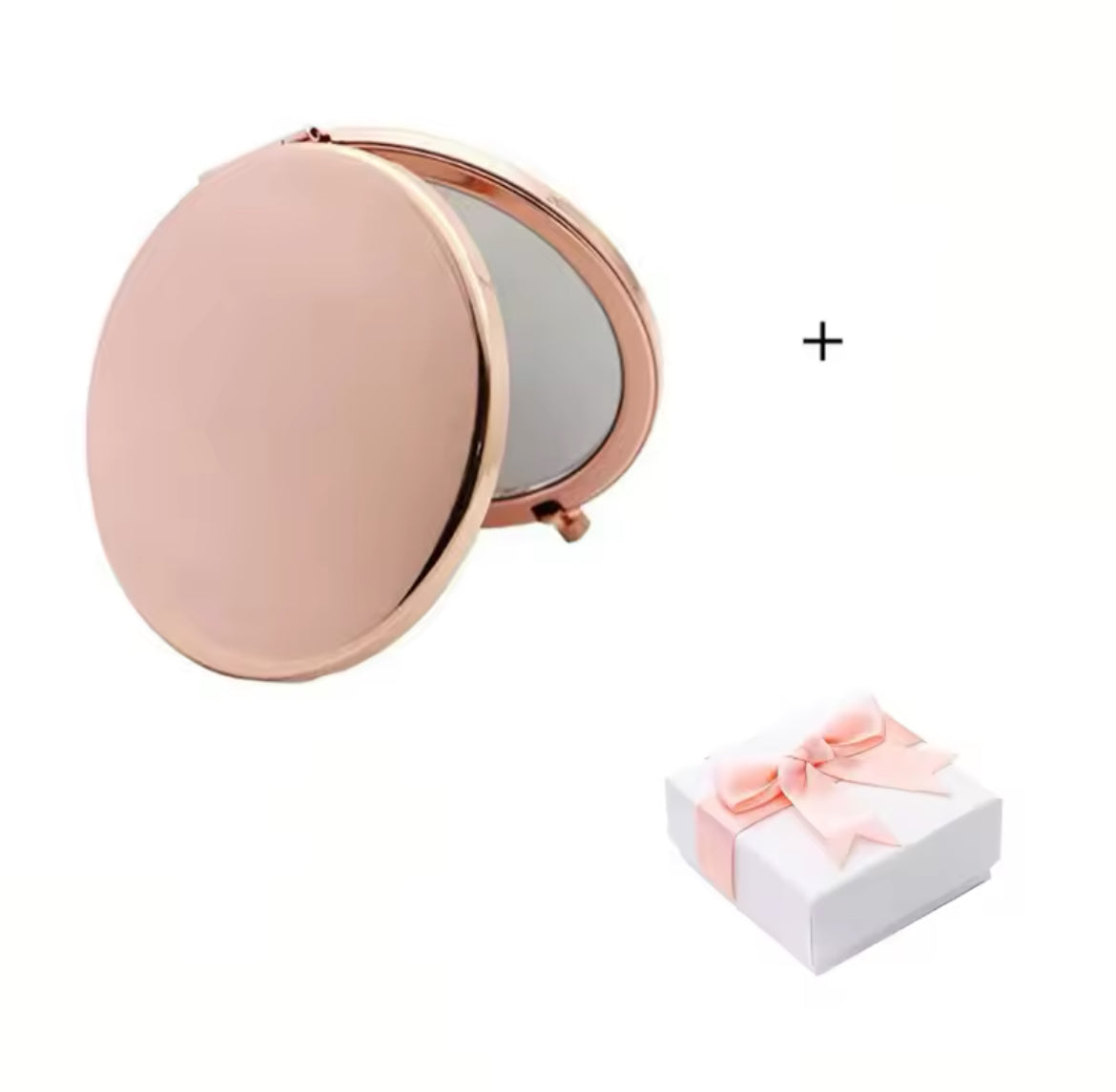 Personalized Compact Makeup Mirror Rose Gold