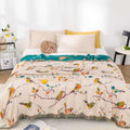 Bird Tassel Reversible Cotton Throw Blanket