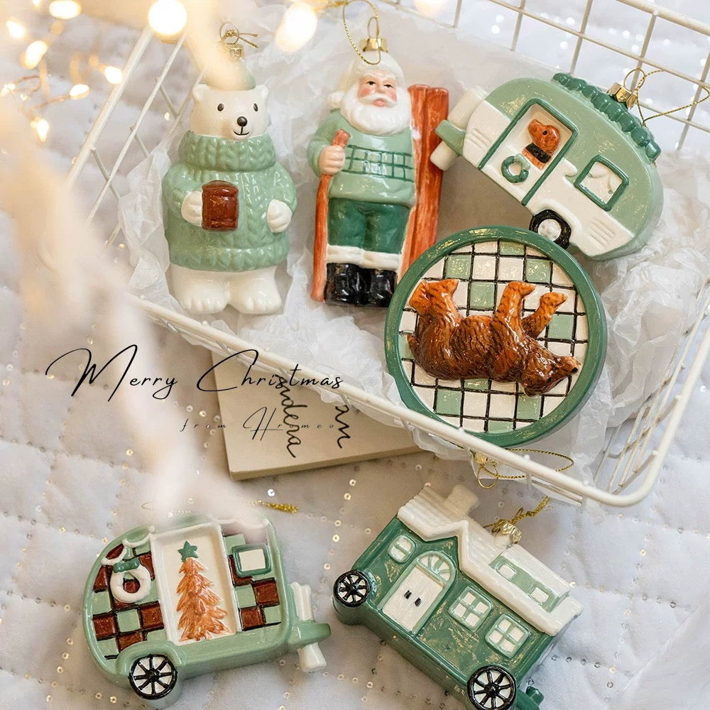 Whimsical Green Christmas Ornaments