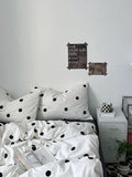 White & Black Polka Dot Bedding Set