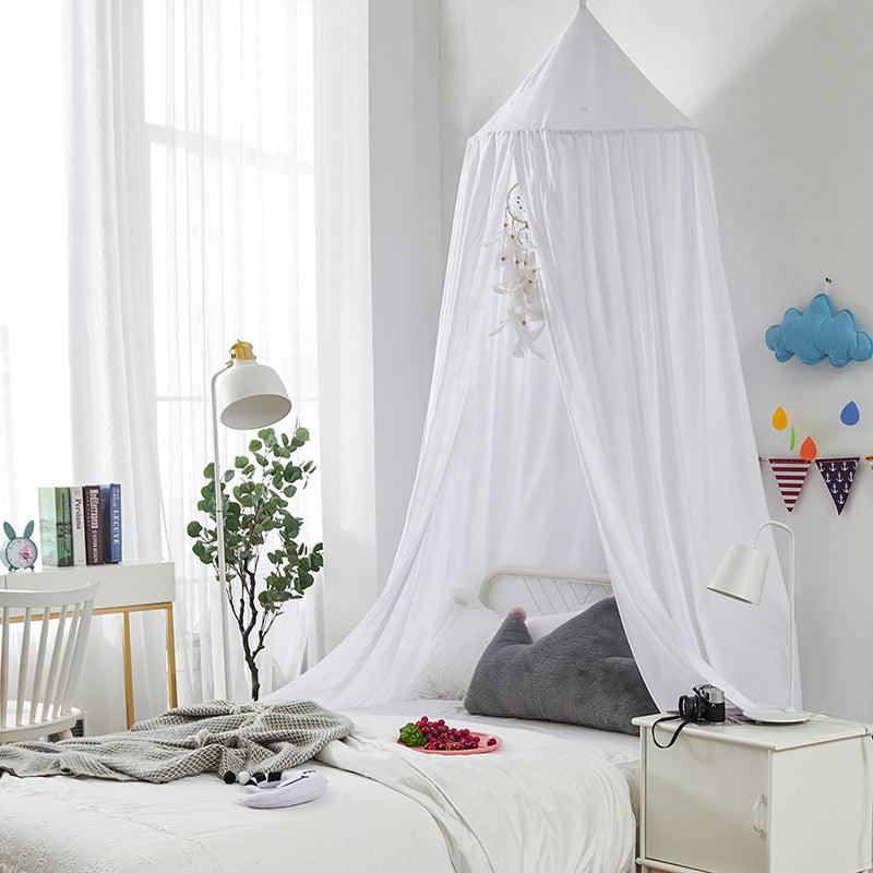 Kids Bed Canopy — Solid Color Nursery Room Decor White