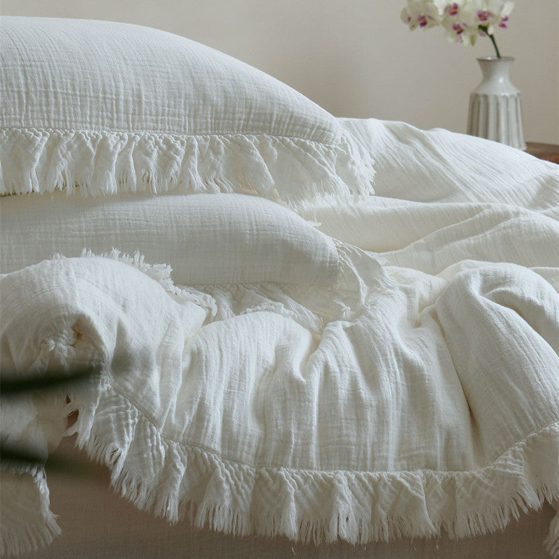 Fringe Duvet Cover Set – Cotton Gauze Bedding
