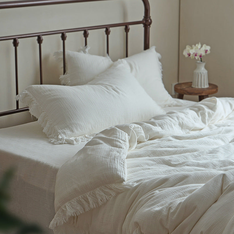Fringe Duvet Cover Set – Cotton Gauze Bedding