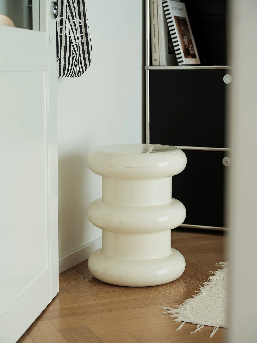 Stacked Ring Pedestal Side Table