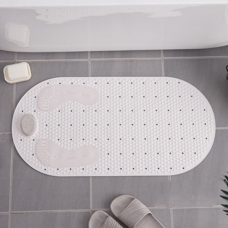 Non-Slip Shower Mat With Scrubber White Standard 16×32"