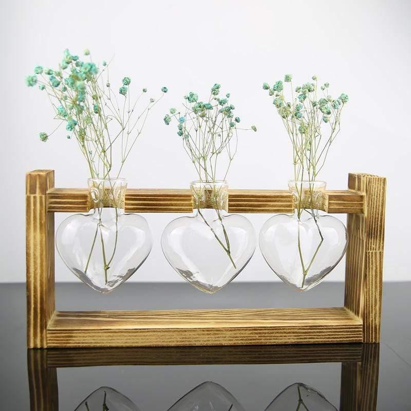 Eternal Heart - Glass & Wood Propagation Vase