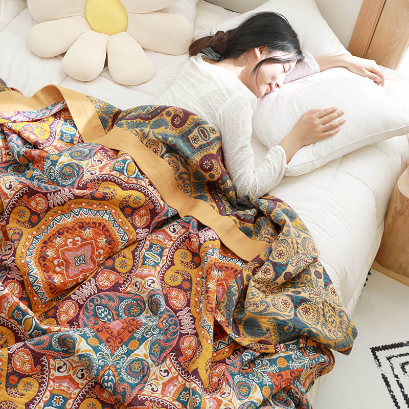 Orange Ember Reversible Cotton Quilt