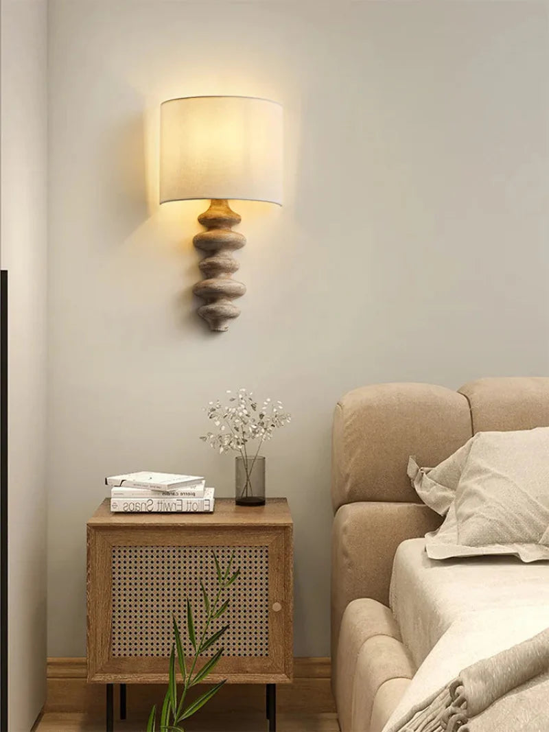 Wood Spiral Wall Lamp