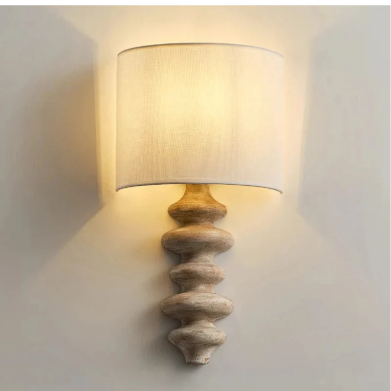 Wood Spiral Wall Lamp