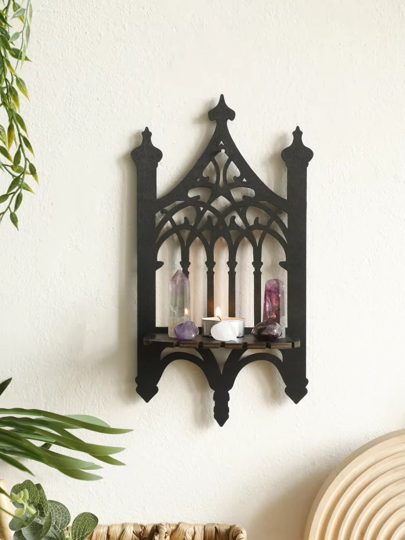 Gothic Wooden Arch Shelf