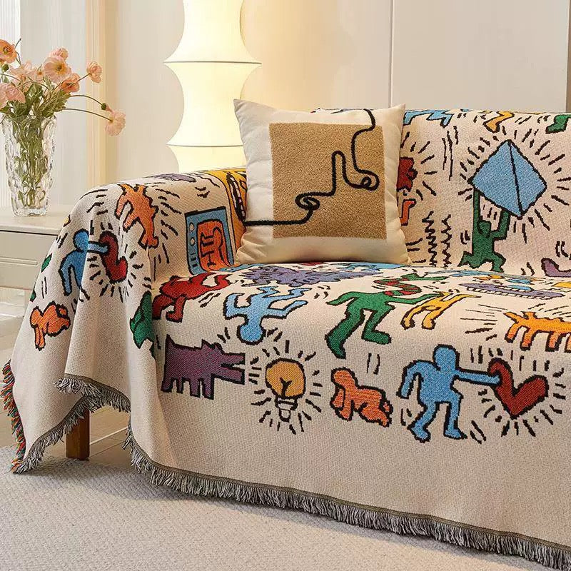 Retro Art Throw Blanket