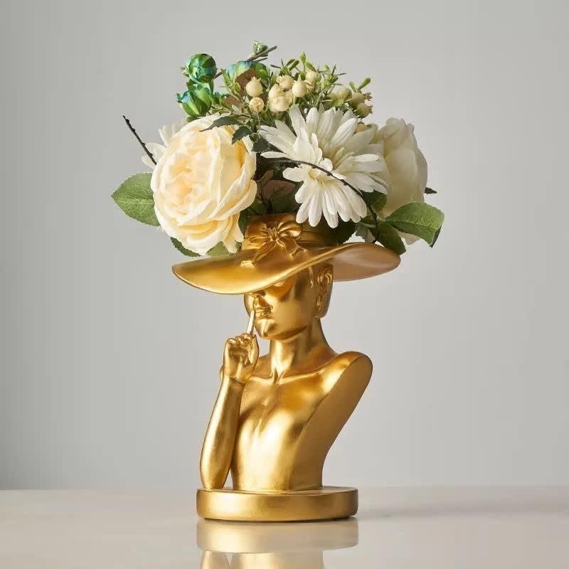 Woman Cap Container Gold