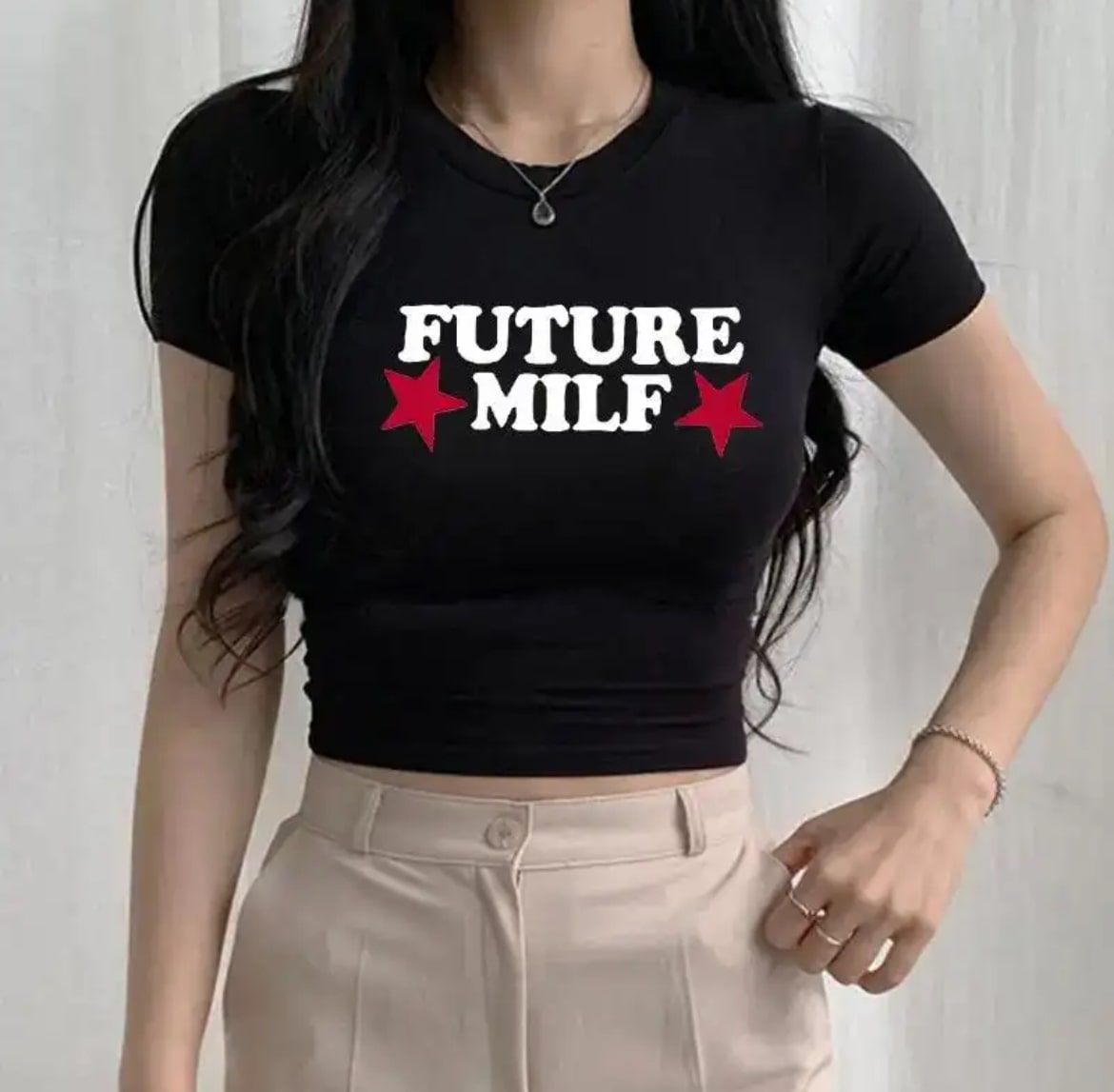 Future Milf Crop Top Black