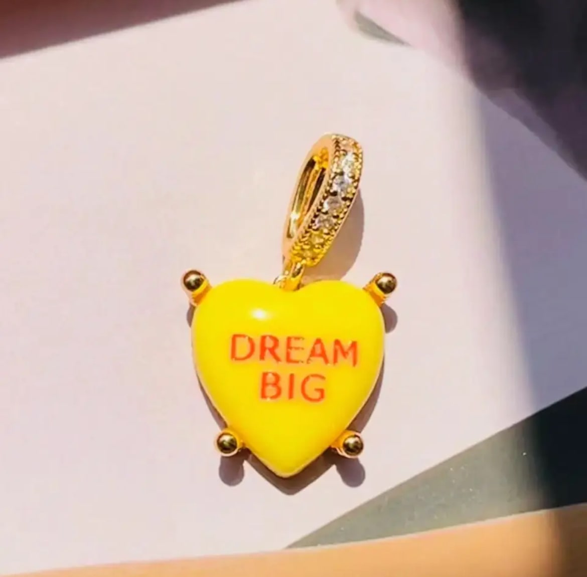 Colorful Heart Pendant Yellow