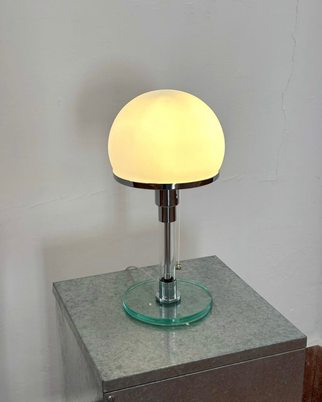 Bauhaus Chrome Mushroom Table Lamp