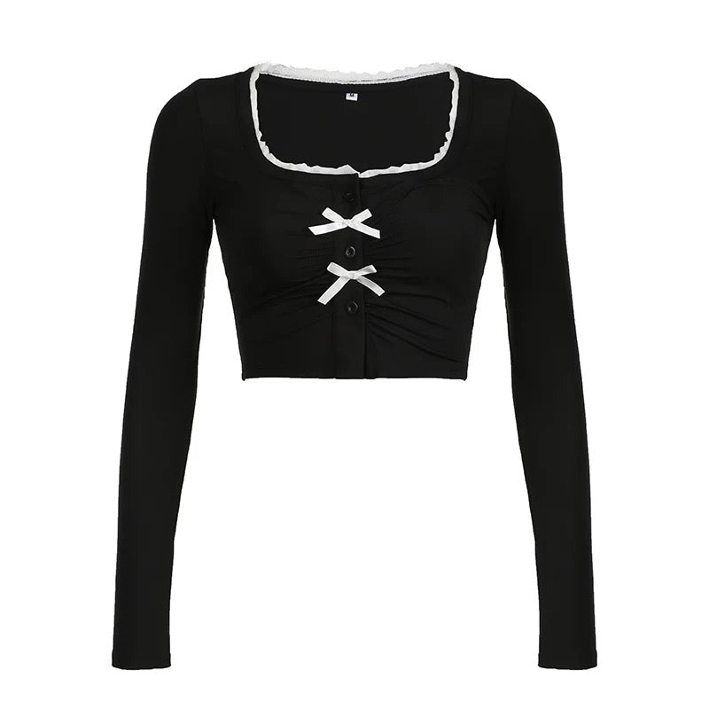 Bow Coquette Top Black