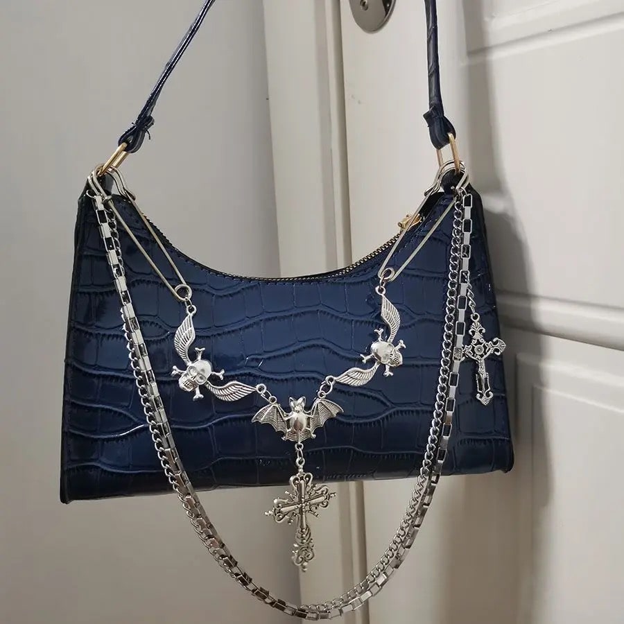 Gothic Cross Bag Blue