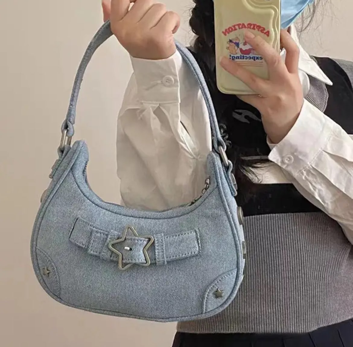Retro Grunge Bag Blue Star