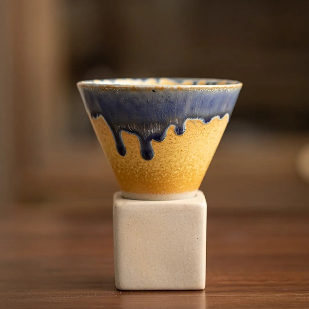 Kyoto Ceramic Espresso Cups Glaze Blue 200ml