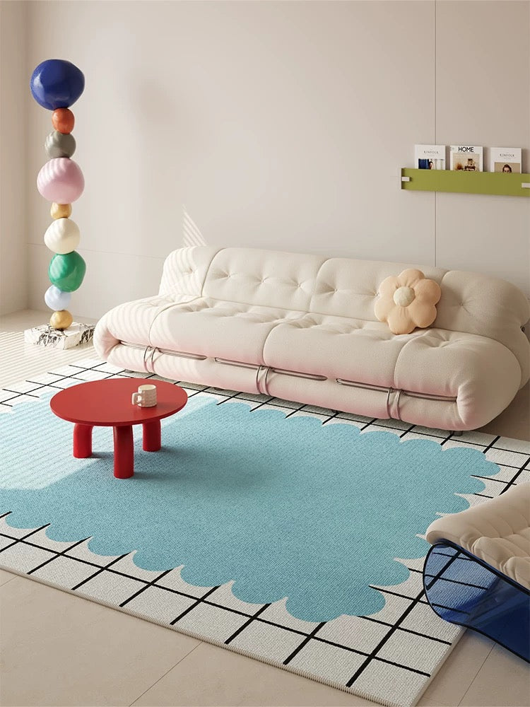 Danish Pastel Scallop Rug Blue