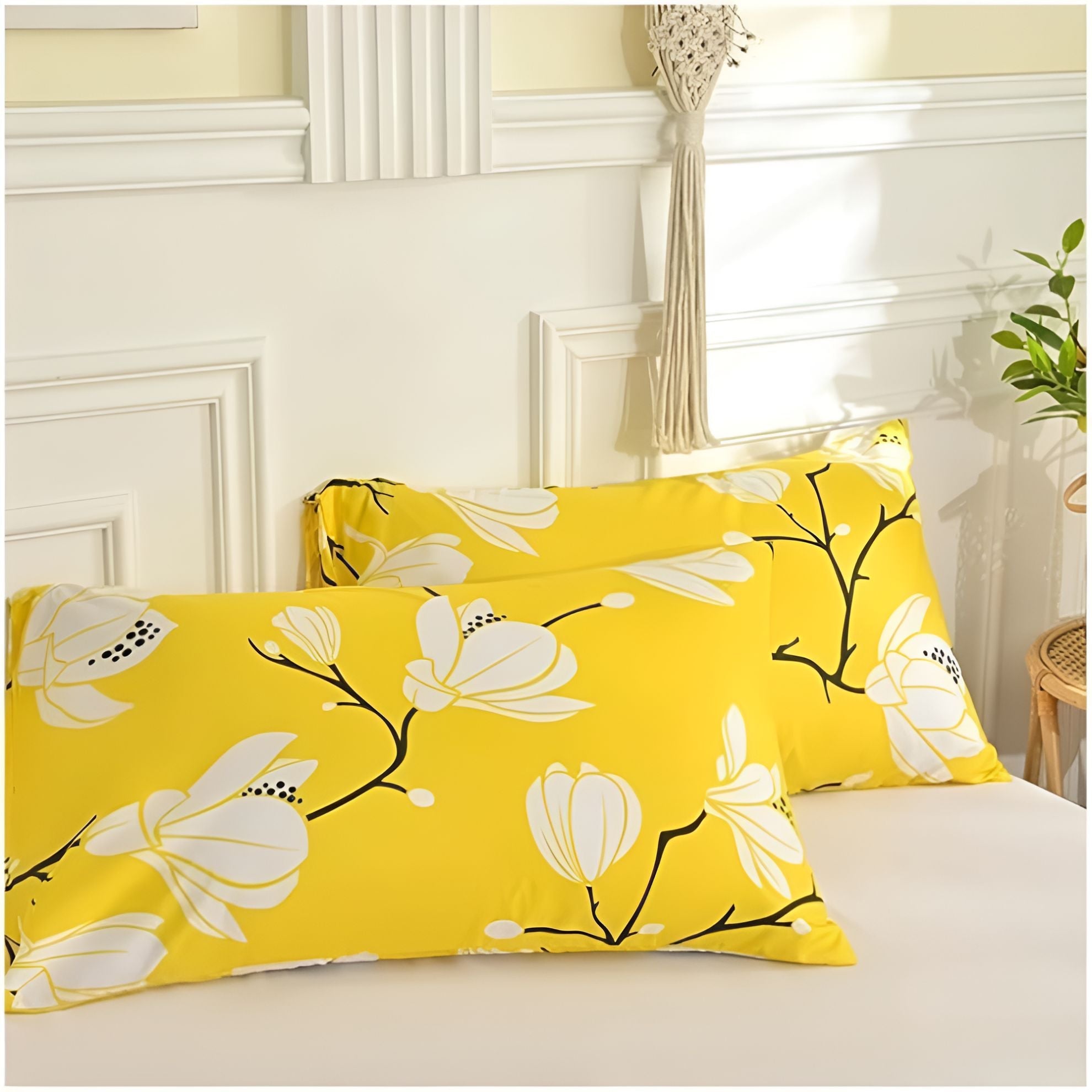 Yellow Magnolia Duvet Cover | Bedding Set(3PCS)
