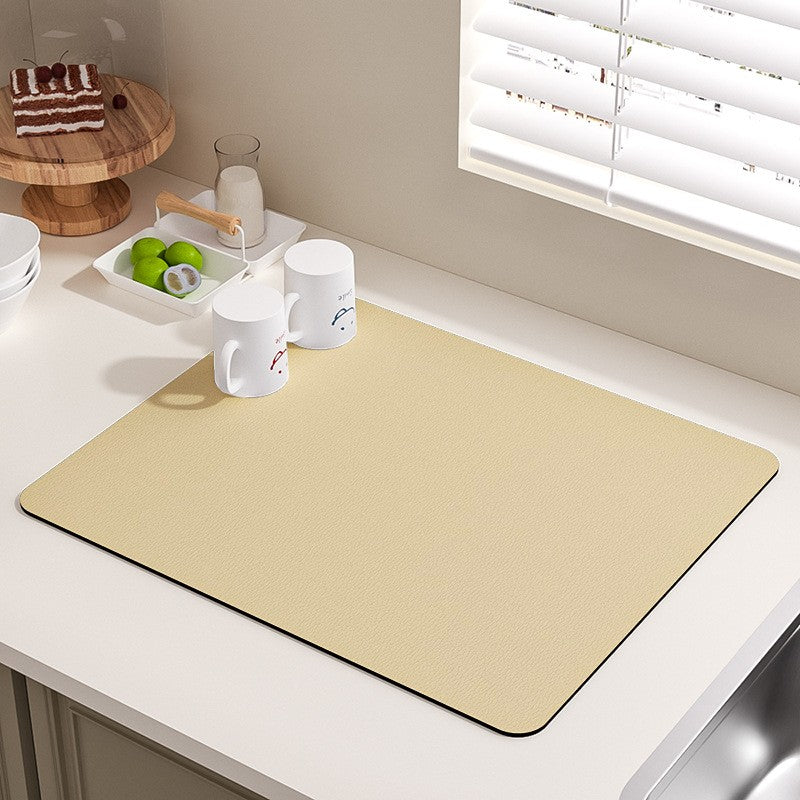 Ultra Absorbent Kitchen Dish Mat Yellow