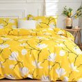 Yellow Magnolia Duvet Cover | Bedding Set(3PCS)