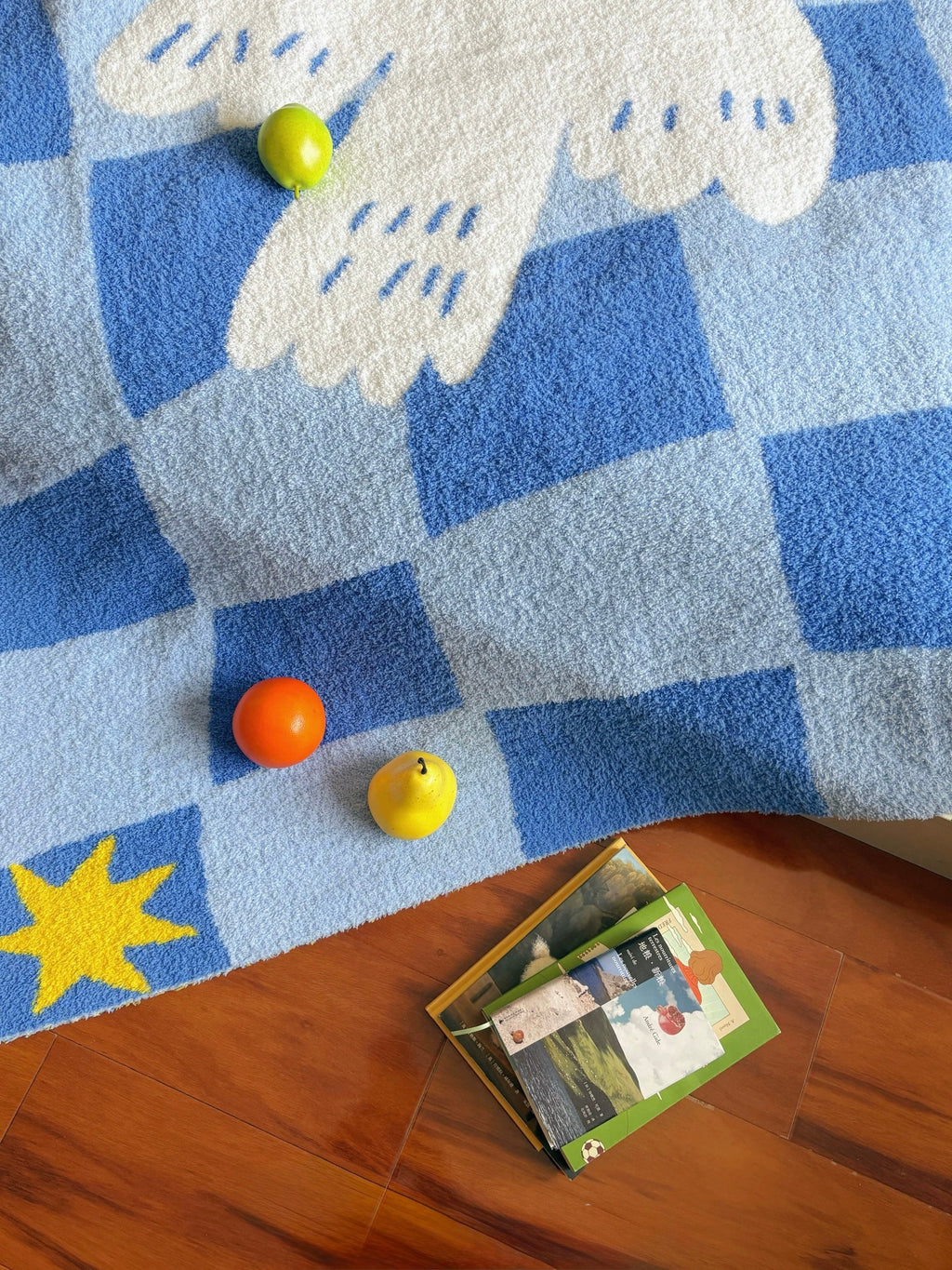 Blue Checkered Dove Throw Blanket