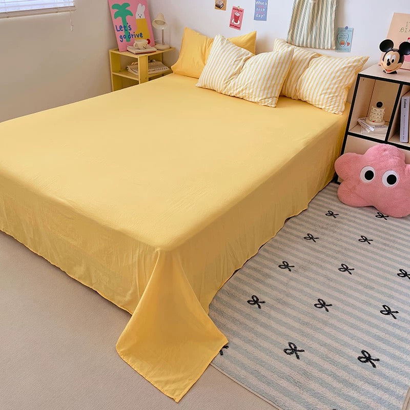 Yellow Striped Bedding Set