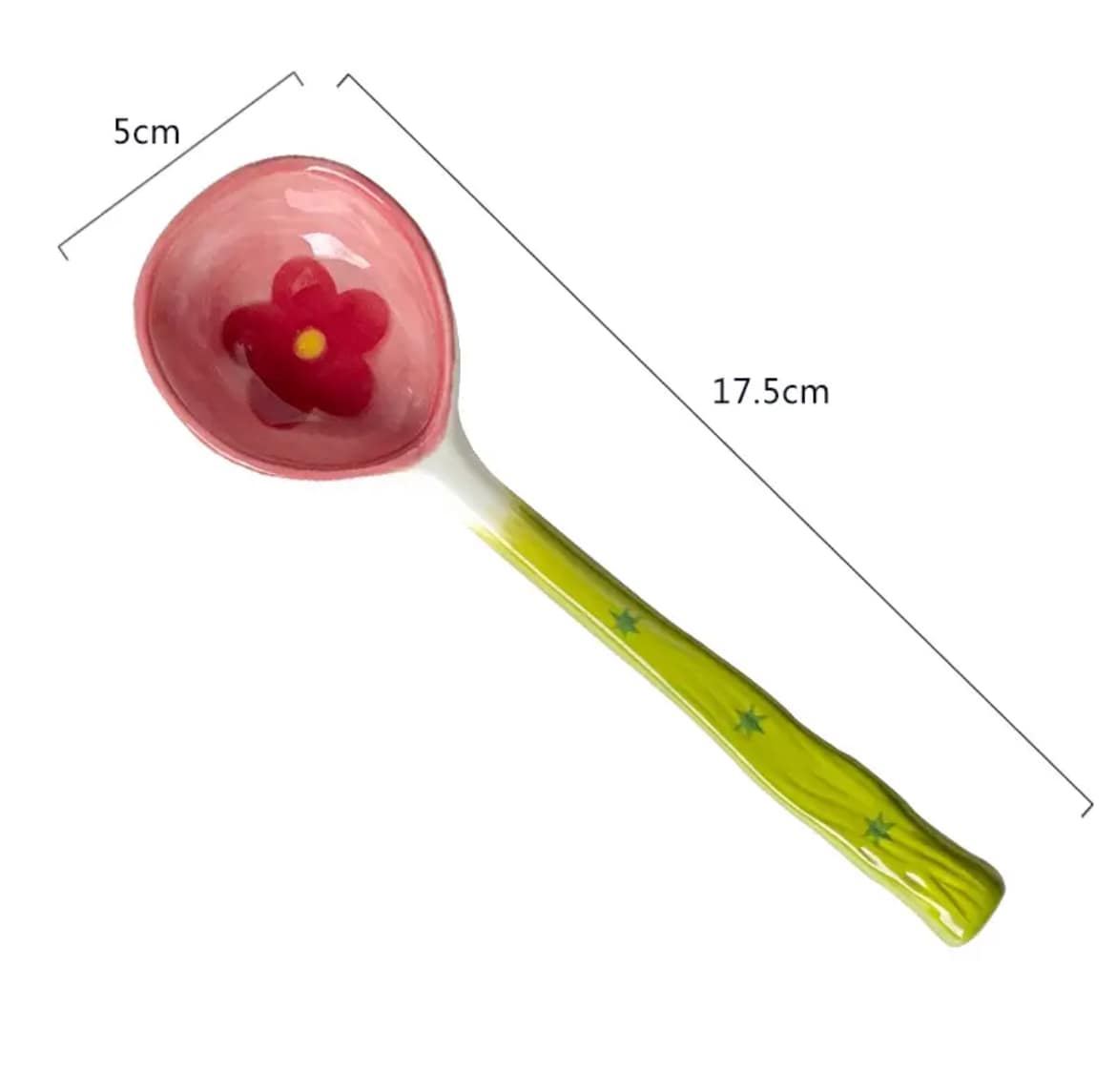 Ceramic Flower Spoon Red