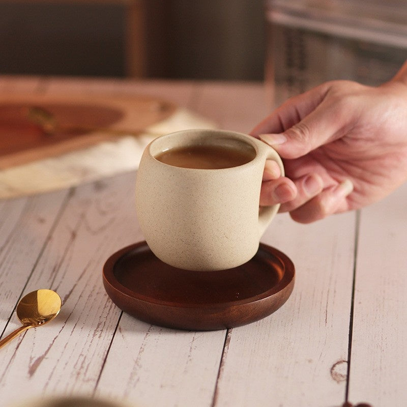Ceramic Coffee Mug with Saucer & Spoon - Espresso Cup Set