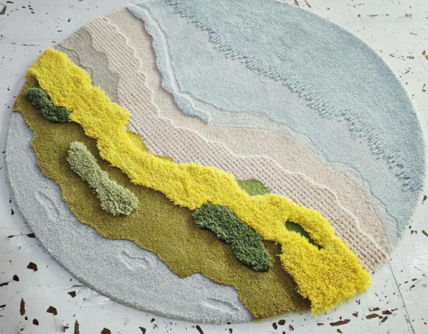 Zeta Abstract Scenic Pattern Wool Rug